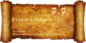 Pitsch Filibert névjegykártya